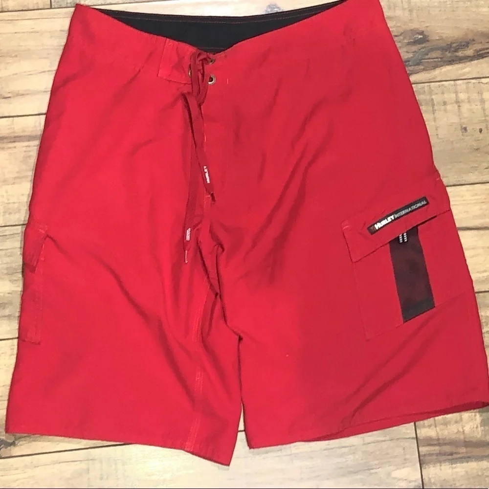 Hurley Red Vintage Board Shorts Size 32